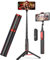 Selfie Stick Bluetooth, Aluminium, Stativ Handy, mit fernauslöser für iPhone 14/13/12 Pro Max, Samsung, Huawei etc.- Videoaufnahme, Videoblogs und Live Streaming (Rot)