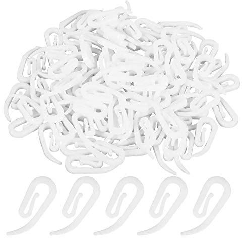 ERZU 100 st gardinkrokar, plastkrokar för duschdraperier, gardinkrokar, gardinring för fönstergardin, dörrgardin och duschdraperi
