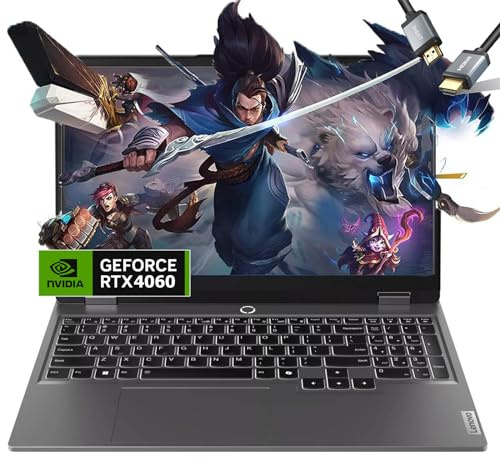 Lenovo LOQ Gaming Laptop 2024 - NVIDIA GeForce RTX 4060 - AMD Ryzen 7 7435HS - Pantalla IPS FHD de 15.6 pulgadas - Teclado retroiluminado - Windows 11 - G-SYNC - Cable HDMI (32 GB de RAM | SSD PCIe de