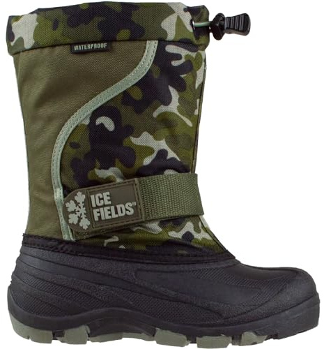 Ice Fields Snowblaster Little Kid High Snow Winter Boots, Warm, Waterproof Shell, Camo, Size 12 US