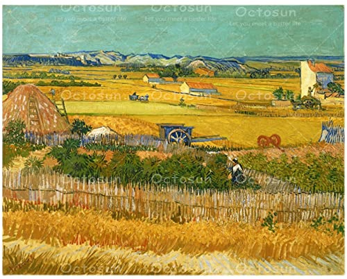XLMING Rustic Vintage Art Tv Background Mural Wheat Field 3D Wallpaper Paste Living Room The Home Restaurant Wall for Bedroom Mural-300cm×210cm