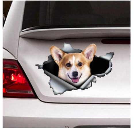 GAETOYEN Autoaufkleber Hund Personalisiert 21Cm（8.6 Inches） Corgi-Auto-Aufkleber, Autodekoration, Corgi-Aufkleber, Hundeaufkleber, Hunde-Aufkleber(def1m5466)