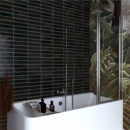 Parete sopravasca da 120cm anta fissa + anta orientabile reversibile