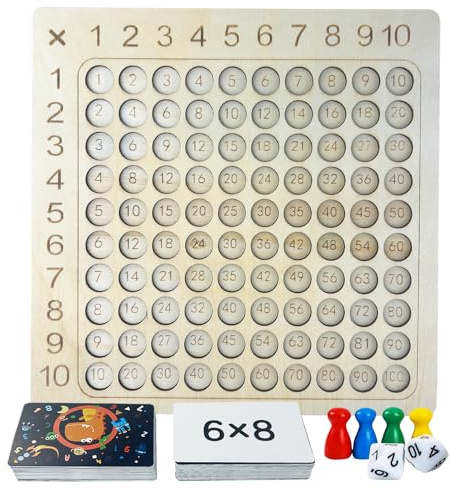 Diompirux Lernen Multiplikationsbrett für Kinder: Multiplikationstabelle, Mathematische Manipulationen leichtgemacht mit 100 Karten