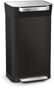 Joseph Joseph Intelligent Waste Titan Trash Compactor Kitchen Bin with Odour Filter, Holds Up to 90L After Compaction, Black, 30L