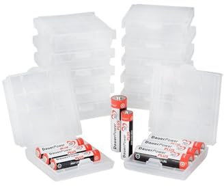 Ideen mit Herz Aufbewahrungsboxen für Batterien und Akkus | Batterie- oder Akku-Boxen | Transportbox | Organizer | je 6,6cm x 6,1cm x 1,8cm | 12 Stück