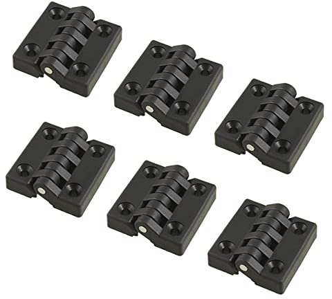 Oikabio Lot de 6 charnières pour barrière, roulement à billes, plastique, robuste, 40 x 40 mm
