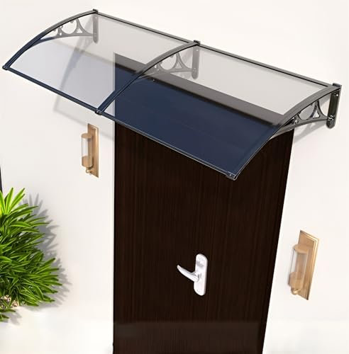 Vordach für Haustür Uv Regen Schneeschutz, Wetterfeste Platten für Außen Transparent Polycarbonatplatten, Balkon Regenschutz für Außen Haustür Überdachung Balkon Hauseingang Terassendach Kellerfenster