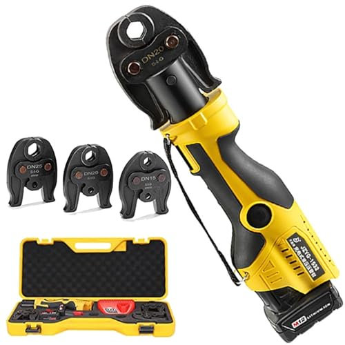 Hydraulic Pipe Crimping Tool, Copper Tube Fittings Hydraulic Pipe Crimping Tool, Battery Powered Cable Crimping Tool, for Plumbing Installation Mini Stainless Steel Crimping Tool ( Size : Series1 )