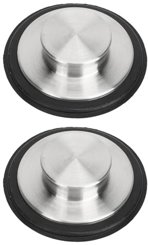 2 Stück Abflussstopfen für Küchenspüle, 8cm Edelstahl Spültisch Stopfen mit Gummi Kanten, Abflussdeckel Spüle Abfluss Stöpsel für Badewanne, Küche, Bad