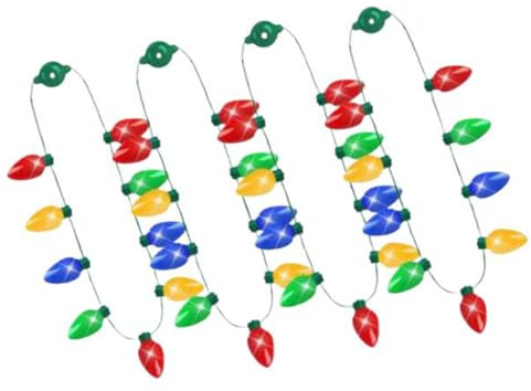 SHJOEE 4 Stück LED Lichterkette Halskette Weihnachts Lichterkette zum umhängen Weihnachtsbeleuchtung zum umhängen für Kinder Erwachsene Blinkende Kette Weihnachtsfeiern Halloween Party Dekoration