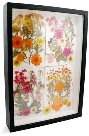 CiciIng 3D Bilderrahmen zum Befüllen, A4 Holz Bilder Rahmen mit Transparente Acrylplatte, Objektrahmen Tiefer für Foto Blumen Erinnerungsstücke DIY Kunstwerke (Schwarz)