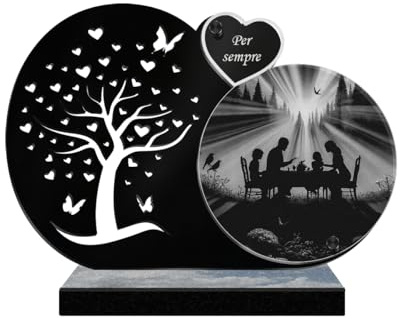 ETERNEL - Personalisierte Grabplatte Schmetterlingsbaum - Familienmoment Foto und personalisierbarer Text, lasergravierte Grabplatte für Hommage, Grabplatte, Grabzeremonie