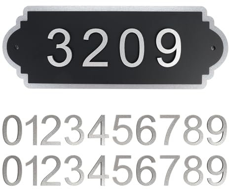 Address numbers for house,Two Sets of Numbers from 0-9,Outside House Address Number Mailbox Number Sign for House Home Hotel Office Garden Decorative Wall Plaque,Decorative Numbers Plaque.