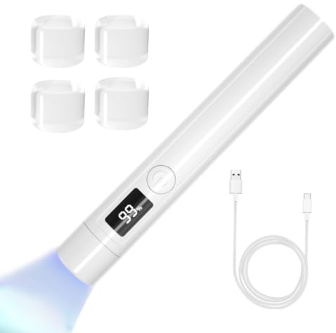 Luz UV de mano para uñas de gel, secador de uñas recargable por USB | pequeña lámpara UV de mano, linterna de gel con pantalla LED, luz UV LED para uñas de gel, lámpara de uñas para curado de esm