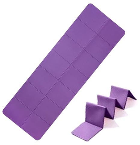 Bärbar träningsmatta, yogamatta med väska, bärbar halkskyddad och tjock dubbelsidig träningsmatta, resematta, hemmabruk med bärväska, våtdräkt för resor