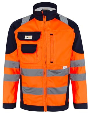 Generisch CraftGear Arbeitsjacke Herren Herbst - Reflektierende Jacke Arbeitskleidung - Arbeitsjacke Männer Warnschutzjacke - Jacke Bedrucken lassen