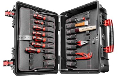 GEDORE red Werkzeugkoffer Meister XL, 101-teiliges Handwerker-Sortiment, inkl. Gasdruckfedern, R21652101