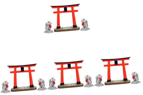 YARNOW 4 Sets Japanische Schrein Dekoration Pumpe Fischtank Schrein Kleines Aquarium Zypresse Miniatur Kleine Fischtank Dekorationen Aquarium Ornamente Großes Mini Schrein