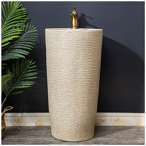 RDIAYDN Freistehendes Badezimmer-Waschbecken Mit Sockel, Waschbecken In Handgemalt | Standwaschbecken, Keramik-Waschbecken FüR Badezimmer, Waschbecken Mit Sockel Aus Kaolin