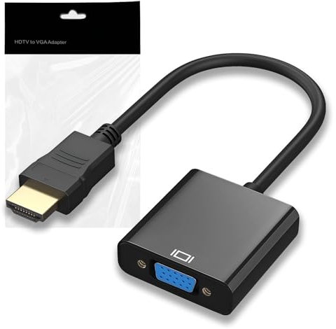 Vancle Adaptador HDMI a VGA 1080P 60Hz, Convertidor HDMI Hembra a VGA Macho para Ordenador, Sobremesa, Portátil, PC, Monitor, Proyector, HDTV y Otros Dispositivos HDMI (Negro)