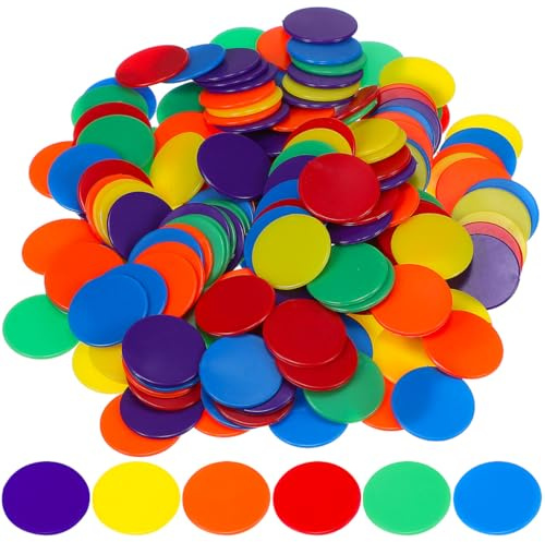 INOOMP 180 Jetons De Poker Vierges en Acrylique Jetons De Bingo pour Les Jeux De Bingo Disques De Comptage Colorés 1.80 X 1.80 X 0.10 Cm pour Apprentissage des Maths Fêtes Et Jeux De Société
