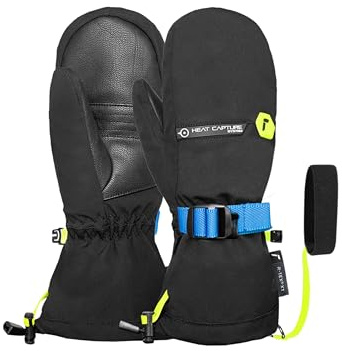 Reusch Karl Junior - Gants de Ski pour Enfant - R-TEX XT - Moufles imperméables avec Laine, Softshell et système de Capture Thermique - Gants d'hiver pour garçons et Filles - Coupe-Vent et Chauds