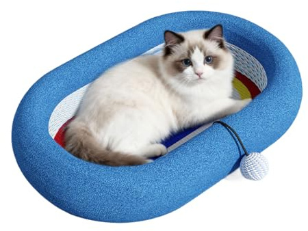 Kattklö - Sisal Oval Kattsäng Leksaker - Kattunge Rivmatta Möbelskydd,För Alla Kattraser Och Kattungar I Vardagsrum På Balkong I I Sovrum Under Resa Inomhus Utomhus Daglig Användning