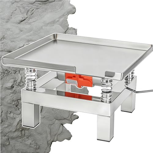 HCAUYNN Mesa de Vibración Hormigón 35x35 cm, Banco de Pruebas de Vibración 10 kg, Plataforma de Vibración para Bloques de Prueba, Mesa Vibrante de Acero Inoxidable 13.8x13.8in/35x35cm