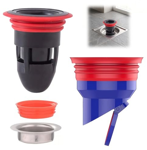 2 Pzs 35-52 mm Valvula Antiolores Ducha, para Balcón Cocina Baño, Plástico | Antiolores Piso Desagüe de Ducha, Válvula de Drenaje Anti-Olor, Antirretorno, Antiinsectos y Antiolor, 35-52 mm, 37-52 mm