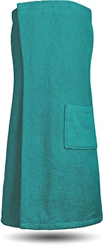 normani Saunakilt Saunatuch für Damen 100% Bio Baumwolle mit praktischem Schnellverschluss Oeko-Tex® 100 Petrol OneSize