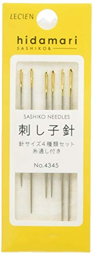 Set di aghi da ricamo Sashiko da 6 con infilafilo Hodamari Cosmo, di fabbricazione giapponese