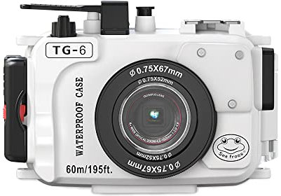 Sea frogs for Olympus TG-6 195FT/60M Underwater Camera Waterproof Diving housing Black (Housing + Red Filter)