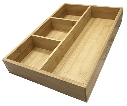 Séparateur de tiroir en bois de bambou - Gain de place - Multifonctionnel - Pour maquillage, bureau, chambre à coucher et tiroir de cuisine