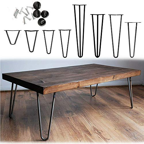 Möbelfüße, 4er Set, Hairpin Legs Austauschbare Tisch &Schrank Beine Haarnadelbeine Tischgestell, mit Bodenschoner und Schrauben Verfügbar in Höhe von 10cm-71cm