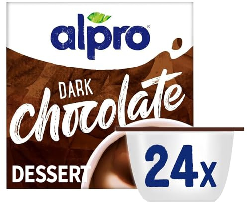 Alpro Alternative au dessert au soja au chocolat noir – À base de plantes sans produits laitiers, sans sucre ajouté, multipack de 1 l