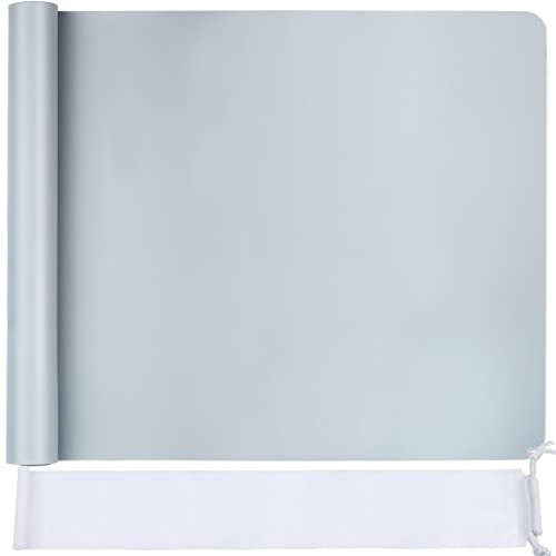 FANDAMEI Silikonmatte 60x40 cm, Silikonfolie Bastelmatte Silikon Unterlage Antihafte rutschfeste Tischmatte Arbeitsmatte Thekenmatte mit Aufbewahrungsbeutel, für Handwerk, DIY Zubehöre, Hellgrau