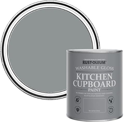 Rust-Oleum Mid Grey Kitchen Cupboard Paint in Gloss Finish - Anthracite 750ml