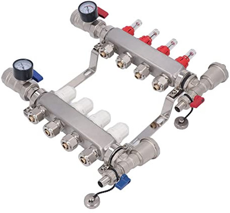 Ensemble de Collecteur de Chauffage par le Sol, Collecteur de Chauffage par le Sol Précis en Acier Inoxydable 304 pour la Maison
