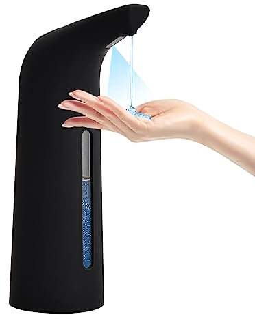 Automatischer Seifenspender, 400ml Elektrischer Seifenspender mit Sensor, Batteriebetrieben (Nicht Enthalten), Wasserdicht Berührungsloser Seifenspender für Badezimmer Küchen Dusche (Schwarz)