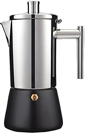 Cafetière de style italien Moka Pot Cafetière en acier inoxydable Machine à expresso 300ML Convient pour le chauffage au gaz de la cuisinière à induction pour le bureau à domicile (Color : 300ml-