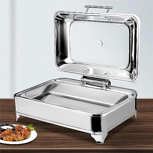 Chafing Dish Electrico, 9L Calentador de Comida para Buffet Inoxidable con Tapa Visible para Hotel Fiesta y Cocina, Temperatura Regulable, Mer La Comida Fresca y Deliciosa
