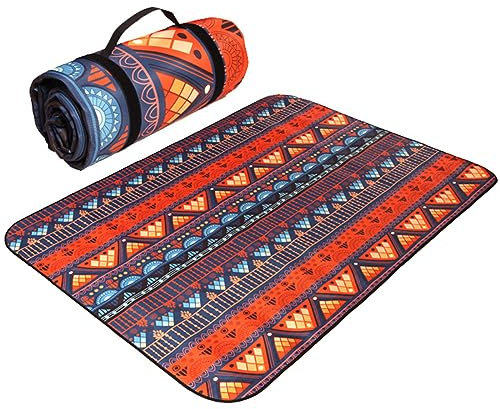 EUPXRHY Picknickdecke Wasserdicht & Isoliert, 3 Schichten Verdickt Picknick Decke mit Aluminiumfolie, Stranddecke Sandfrei, XXL Picknick Decke Für Picknick, Strand, Camping, Waschbar,C,200X300cm