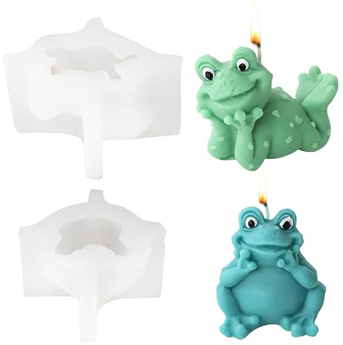 ACAREY 3D Yoga Frosch Silikonform Kerzenform Seifenform Frosch Silikonform Do Not Listen Talk or Look for Frog Candle Mold 3DSilikon Formen Tier Backform für Tortendeko, Schokolade, Seife (A+B)