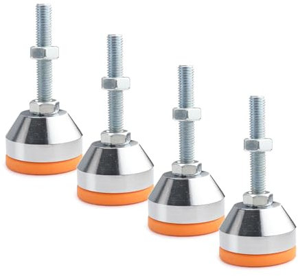 SRJQXH 4 Pièces Pieds de nivellement Robustes, M8x50mm Pieds de nivellement réglables, Acier Carbone Pieds de Meuble, avec Contre-écrou, pour Placard, Bureau, Pieds de Lit