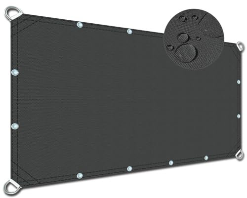 Balkon Markise Ohne Bohren 6x6m, UV Schutz Wasserabweisung Wetterschutz Balkon Sichtschutz TerrassenüBerdachung für Patio Pergola Pool dunkelgrau