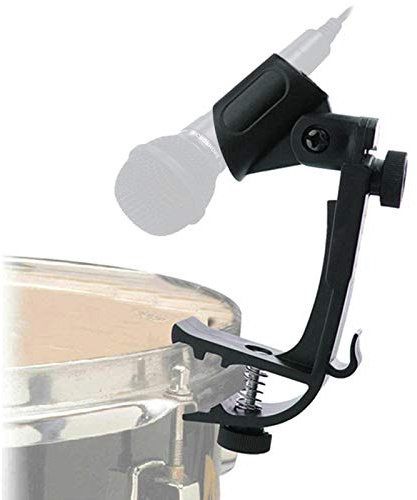 Hapivida Drum Microphone Clips, Universal Shockproof Adjustable Mic Clamp Holder with Groove Gear 22mm Plastic Mount for Percussion Instrument Performance Recording