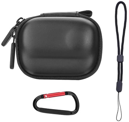 Carrying Case for Insta360 GO 3/GO 3S, PU Hard Shell Lens Cover Protection Small Storage Bag,Mini Travel Portable Bag with Carabiner&Wrist Strap Action Camera Accessories