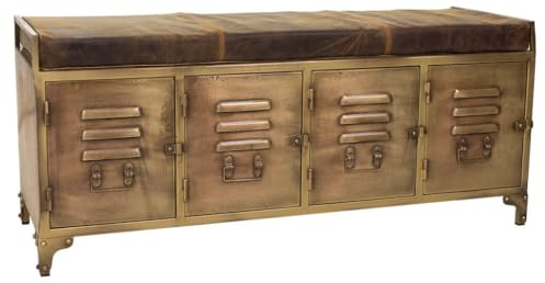 Alexandra House Living Bank Leder Eisen 40 x 51 x 120 cm
