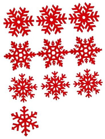 Amosfun 10 Stück Weihnachts-Schneeflocken-untersetzer Aus Filz Tassenmatten Untersetzer mit Schneeflocken-Design für Esstisch und Innenbereich Schneeflocken-Dekorationen